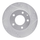 R1 92-95 Mazda MPV Front Right Drilled & Slotted Silver Brake Rotor