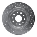 R1 18-25 Jeep Wrangler Rear Left Drilled & Slotted Silver Brake Rotor