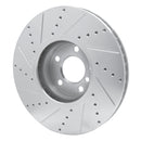 R1 10-18 BMW 740i Front Drilled & Slotted Silver Brake Rotor Set