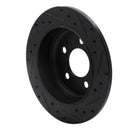 R1 03-07 Jeep Liberty Rear Left Drilled & Slotted Black Brake Rotor