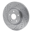 R1 08-17 Cadillac CTS Front Left Drilled & Slotted Silver Brake Rotor