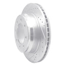 R1 12-21 Nissan NV1500 Rear Left Drilled & Slotted Silver Brake Rotor