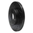 R1 86-91 Acura Integra Front Left Drilled & Slotted Black Brake Rotor