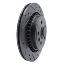 R1 10-17 Volvo XC60 Rear Right Drilled & Slotted Black Brake Rotor