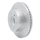 R1 16-24 Nissan Titan XD Front Left Drilled & Slotted Silver Brake Rotor