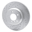R1 11-16 BMW Z4 Front Left Drilled & Slotted Silver Brake Rotor