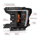 ANZO 18-20 Ford F-150 (w/Factory Halogen) Z-Series Full LED Proj Headlights Init/SeqSig - Pair