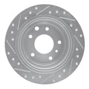 R1 90-95 Jaguar XJ12 Rear Right Drilled & Slotted Silver Brake Rotor