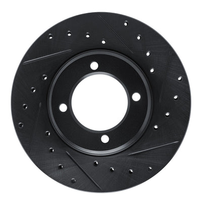 R1 81-82 Toyota Cressida Front Right Drilled & Slotted Black Brake Rotor