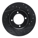 R1 81-82 Toyota Cressida Front Right Drilled & Slotted Black Brake Rotor