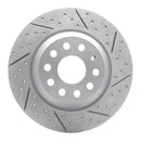 R1 16-25 Audi Q3 Rear Right Drilled & Slotted Geo-Carbon Rotor