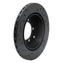 R1 91-93 Dodge STEALTH Rear Right Drilled & Slotted Black Brake Rotor