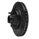 R1 87-93 Ford Mustang Front Left Drilled & Slotted Black Brake Rotor