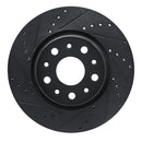 R1 20-24 Jeep Gladiator Front & Rear Drilled & Slotted Black Brake Rotor Set