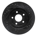 R1 89-90 Ford Thunderbird Front Left Drilled & Slotted Black Brake Rotor