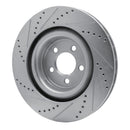 R1 05-23 Chrysler 300 Front Left Drilled & Slotted Silver Brake Rotor