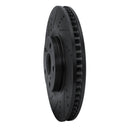R1 93-98 Toyota Supra Right Front Drilled & Slotted Black Brake Rotor
