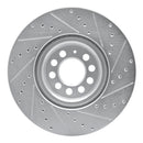 R1 00-06 Audi TT Front Left Drilled & Slotted Silver Brake Rotor