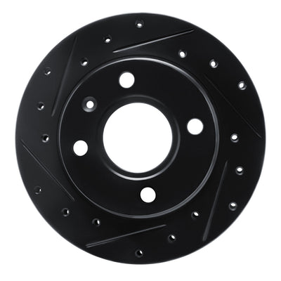 R1 96-15 Ford Fiesta (Mexico) Front Left Drilled & Slotted Black Brake Rotor