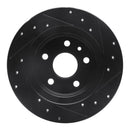 R1 11-22 Buick Encore Rear Left Drilled & Slotted Black Brake Rotor