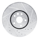 R1 06-20 Lexus IS200T Right Front Drilled & Slotted Silver Brake Rotor
