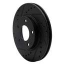 R1 92-03 Mazda 929 Front Left Drilled & Slotted Black Brake Rotor
