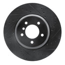 R1 11-16 BMW Z4 Front Right Drilled & Slotted Black Brake Rotor