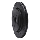 R1 16-24 Cadillac ATS Rear Right Drilled & Slotted Black Brake Rotor