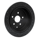 R1 10-20 Lexus RX450h Rear Right Drilled & Slotted Black Brake Rotor
