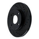 R1 11-19 Ford Fiesta (USA/Canada) Front Right Drilled & Slotted Black Brake Rotor