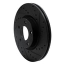 R1 04-15 Mazda 5 Front Right Drilled & Slotted Black Brake Rotor