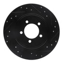 R1 03-05 Lincoln AVIATOR Rear Right Drilled & Slotted Black Brake Rotor