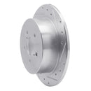 R1 05-09 Subaru Outback Rear Right Drilled & Slotted Silver Brake Rotor