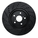 R1 01-06 Lexus LS430 Front Right Drilled & Slotted Black Brake Rotor