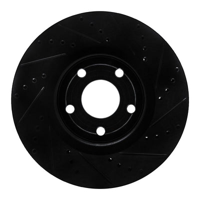 R1 20-25 Ford BRONCO Sport Front Right Drilled & Slotted Black Brake Rotor