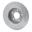 R1 06-11 Buick Lucerne Rear Left Drilled & Slotted Silver Brake Rotor