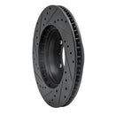 R1 97-04 Porsche Boxster Front Right Drilled & Slotted Black Brake Rotor