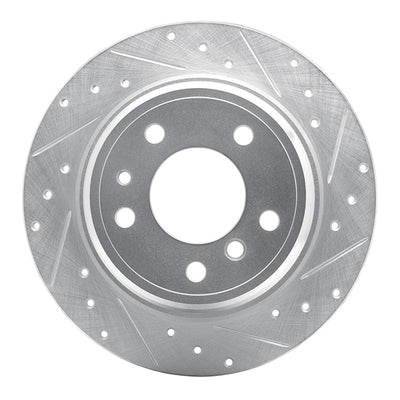R1 89-95 BMW 525I (USA/Canada) Rear Right Drilled & Slotted Silver Brake Rotor