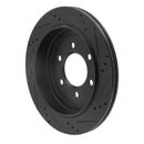 R1 02-06 Ford Expedition Rear Left Drilled & Slotted Black Brake Rotor