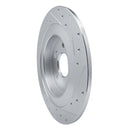 R1 2021-2025 Acura TLX Rear Left Drilled & Slotted Silver Brake Rotor