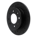 R1 04-09 Kia Spectra Rear Left Drilled & Slotted Black Brake Rotor