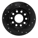 R1 01-03 Volkswagen EuroVan Front Left Drilled & Slotted Black Brake Rotor