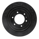 R1 92-04 Acura SLX Rear Left Drilled & Slotted Black Brake Rotor