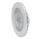 R1 03-04 Subaru Impreza Rear Left Drilled & Slotted Silver Brake Rotor