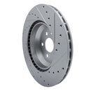 R1 17-25 Tesla Model 3 Front Left Drilled & Slotted Silver Brake Rotor