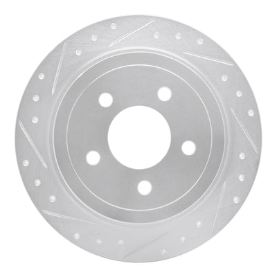 R1 03-05 Ford Explorer Sport Trac Rear Left Drilled & Slotted Silver Brake Rotor