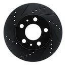 R1 76-93 Volvo 262 Front Left Drilled & Slotted Black Brake Rotor
