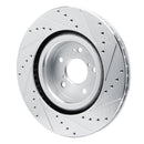 R1 2022-2026 Acura MDX Front Right Drilled & Slotted Silver Brake Rotor