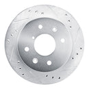 R1 84-85 Mazda RX-7 Rear Right Drilled & Slotted Silver Brake Rotor