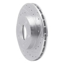 R1 93-97 Chrysler CONCORDE Front Right Drilled & Slotted Silver Brake Rotor